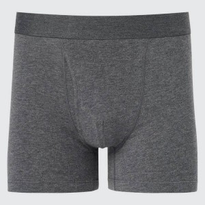 Men's Uniqlo Cotton Boxer Underwear Grey | KRSC-52814