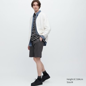 Men's Uniqlo Dry Stretch Easy Shorts Dark Grey | SHJW-61897