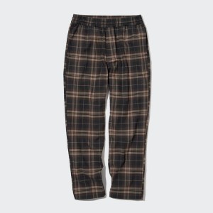 Men's Uniqlo Flannel Ankle Length Trousers Brown | XQAM-42903