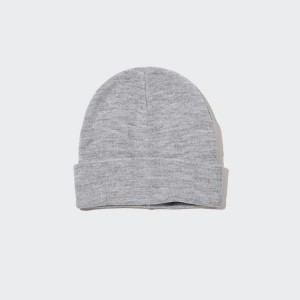 Men's Uniqlo Heattech Caps Grey | BTPL-28164