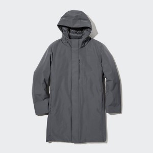 Men's Uniqlo Hybrid Down Coats Grey | GDZM-08571