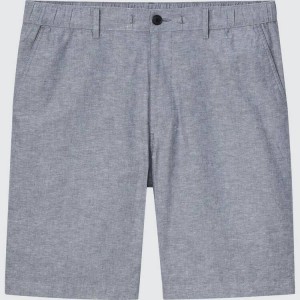 Men's Uniqlo Linen Blend Shorts Blue | ZBQI-57628