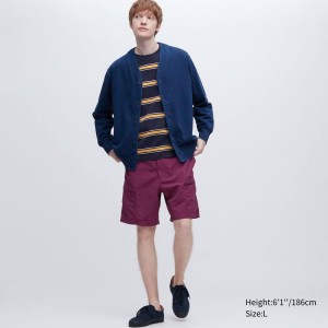 Men's Uniqlo Nylon Utility Geared Shorts Purple | BRNU-92614