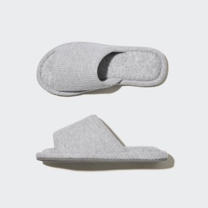 Men's Uniqlo Open Toe Waffle Slippers Grey | SQVF-89160