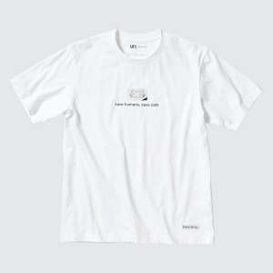 Men's Uniqlo Peace For All Ut Graphic (Haruki Murakami) T Shirts White | RTQL-97460