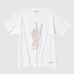 Men's Uniqlo Peace For All Ut Graphic (Jonathan Anderson) T Shirts White | PCBA-61298