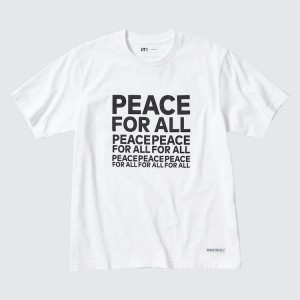 Men's Uniqlo Peace For All Ut Graphic (Kashiwa Sato) T Shirts White | QWND-89512