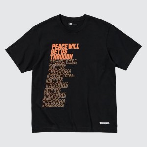 Men's Uniqlo Peace For All Ut Graphic (Shingo Kunieda) T Shirts Black | NGPM-71962