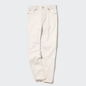 Men's Uniqlo Slim Fit Jeans White | AIKV-97458