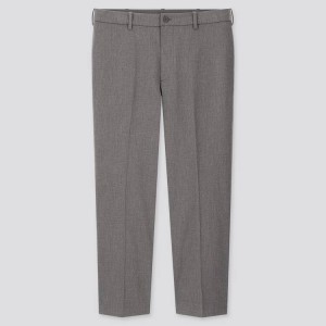 Men's Uniqlo Smart Comfort Ankle Length (2020 Season) Trousers Grey | GPRV-05263