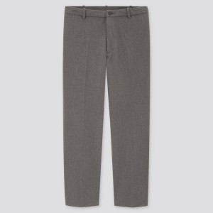 Men's Uniqlo Smart Comfort Ankle Length (2020 Season) Trousers Grey | LVQR-05372