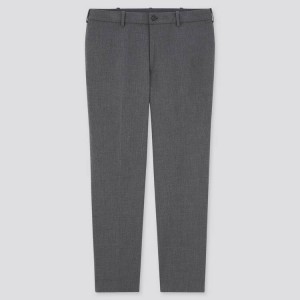 Men's Uniqlo Smart Comfort Ankle Length (2021 Season) Trousers Grey | KQRP-94285