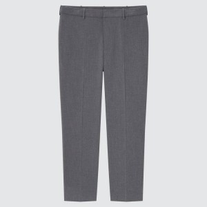 Men's Uniqlo Smart Comfort Ankle Length (2021 Season) Trousers Grey | DLIG-93816