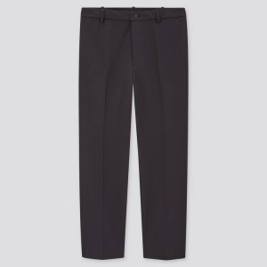 Men's Uniqlo Smart Comfort Ankle Length (Long) Trousers Navy | ZLXD-16480