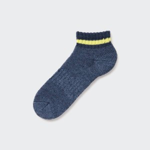 Men's Uniqlo Soft Pile Short Socks Blue | EYZB-20156