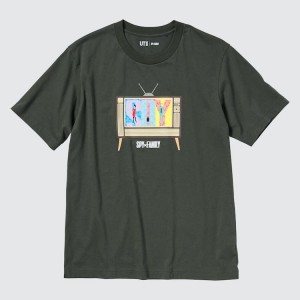 Men's Uniqlo Spy X Family Ut Graphic T Shirts Dark Grey | NWRC-86423