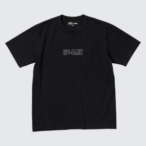 Men's Uniqlo Spy X Family Ut Graphic T Shirts Black | OVGY-61042