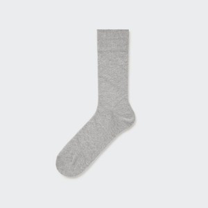 Men's Uniqlo Supima Cotton Links Checked Socks Grey | JYGU-02837