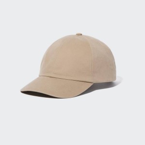 Men's Uniqlo Twill Caps Beige | HUWO-91723