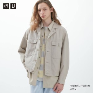 Men's Uniqlo U Short Jackets Beige | TWSJ-59217