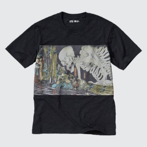 Men's Uniqlo Ukiyo-e Archive Ut Graphic T Shirts Black | EIXJ-45826