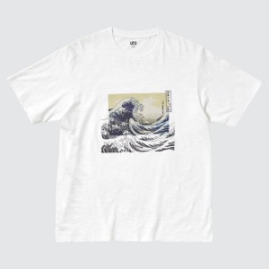 Men's Uniqlo Ukiyo-e Masters Ut Graphic T Shirts White | XCZF-02964