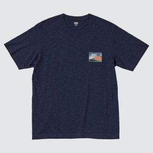 Men's Uniqlo Ukiyo-e Masters Ut Graphic T Shirts Navy | GBXJ-07124