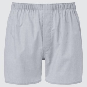 Men's Uniqlo Woven Broadcloth Boxer Underwear Grey | MLFQ-73918