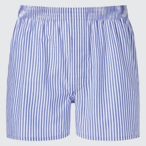 Men's Uniqlo Woven London Striped Boxer Underwear Blue | CVTN-63712