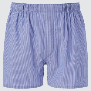 Men's Uniqlo Woven Striped Boxer (2021 Season) Underwear Blue | TWDS-91583