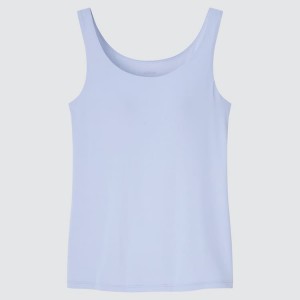 Women's Uniqlo Airism Sleeveless Vest Blue | JEGL-84253