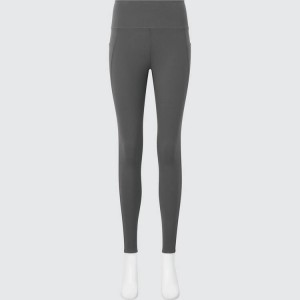 Women's Uniqlo Airism Uv Protection With Pockets (Long) Leggings Grey | NYKQ-50897