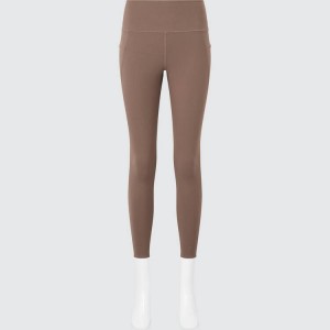 Women's Uniqlo Airism Uv Protection With Pockets Leggings Brown | SZHC-09732