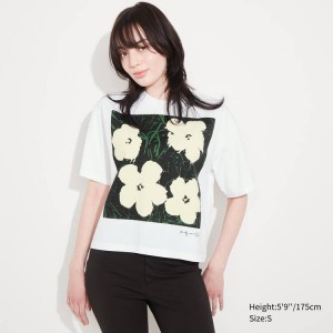 Women's Uniqlo Andy Warhol Flowers Collection Ut Graphic T Shirts White | JOVY-56912