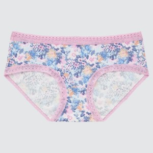 Women's Uniqlo Floral Hiphugger Underwear Pink | ELHI-60749