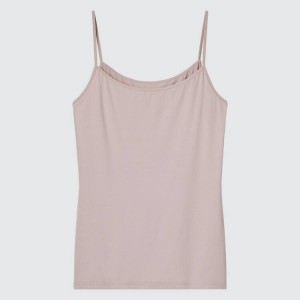 Women's Uniqlo Heattech Thermal Camisole Tops Beige | RETU-41739