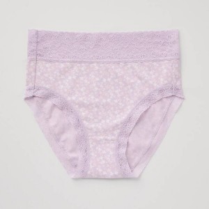 Women's Uniqlo High Rise Flower Print Underwear Pink | OPHI-72345