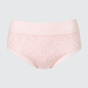 Women's Uniqlo High Rise Flower Print Underwear Pink | WMES-85624