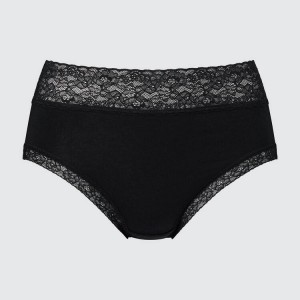 Women's Uniqlo High Rise Underwear Black | AJUP-74052