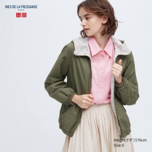 Women's Uniqlo Ines De La Fressange Reversible Parka Olive | ZUWY-50236