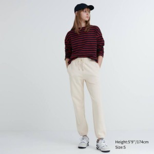 Women's Uniqlo Joggers (Long) Trousers Beige | AFMN-93285