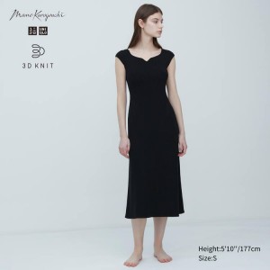 Women's Uniqlo Mame Kurogouchi 3d Knit Seamless Dress Black | JXYR-15392