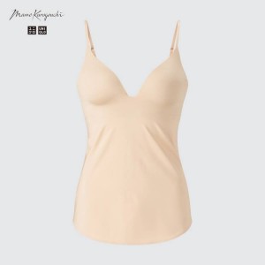 Women's Uniqlo Mame Kurogouchi Airism Plunge Camisole Tops Beige | GPAI-54702