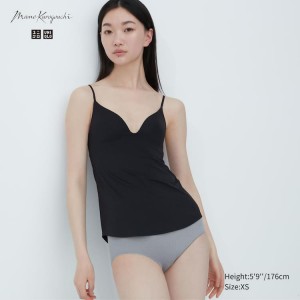 Women's Uniqlo Mame Kurogouchi Airism Plunge Camisole Bras Black | ECBD-34685