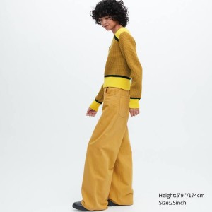 Women's Uniqlo Marnigy Jeans Yellow | JKQH-54280