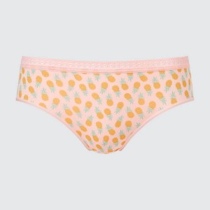 Women's Uniqlo Mid Rise Fruit Print Underwear Pink | CBIV-41675