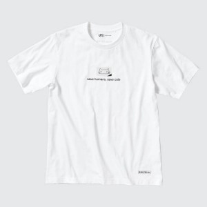 Women's Uniqlo Peace For All Ut Graphic (Haruki Murakami) T Shirts White | DVJZ-42786