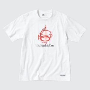 Women's Uniqlo Peace For All Ut Graphic (Tadao Ando) T Shirts White | RWTI-69478