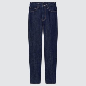 Women's Uniqlo Peg High Rise Ankle Length (Long) (2021 Season) Jeans Navy | MNIY-02157