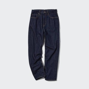 Women's Uniqlo Peg High Rise Jeans Navy | PJEZ-15096